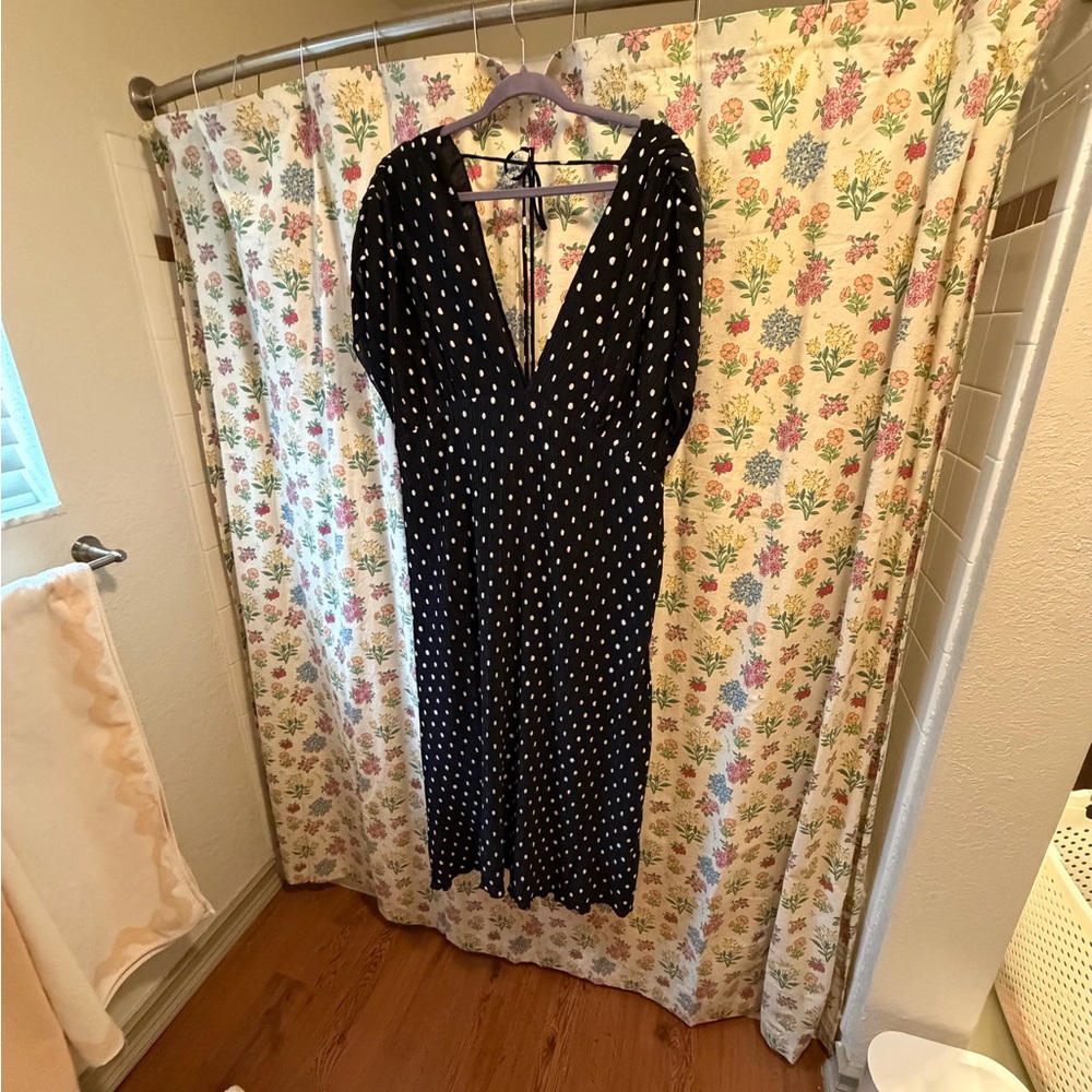 En Saison Black Dress with White Polka Dots